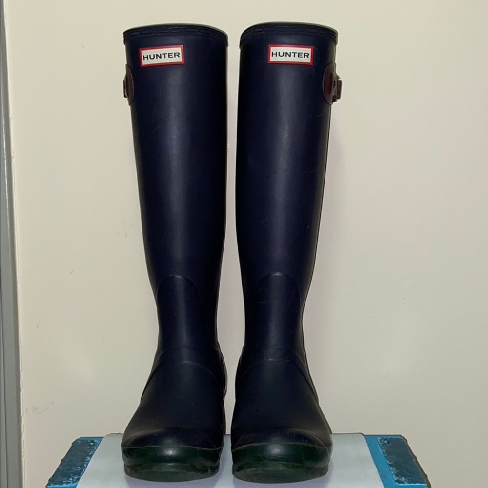 Navy color block Hunter Boots